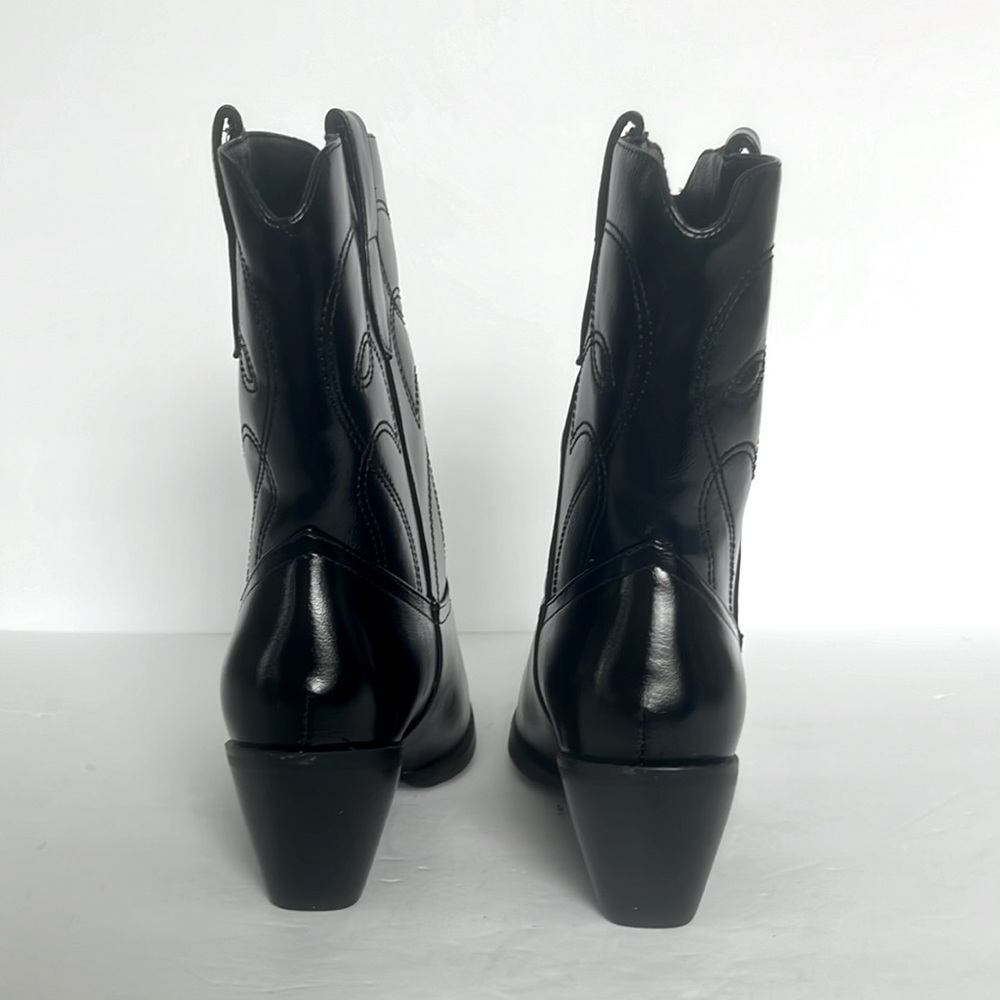 Western Chunky Heel Cowboy Embroidery Vintage Cowgirl Ankle Boots Size 7.5 New - Picture 9 of 9